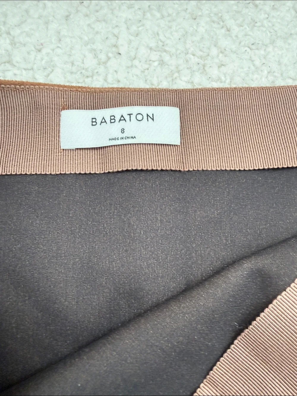 Aritzia Babaton Brown Suede Effect Mini A Line Skirt Size 8